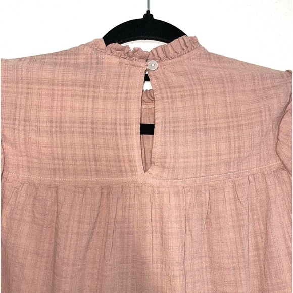 Universal Thread Blush Pink Ruffle Neck Cottagecore Peasant Top Small Women’s - Picture 6 of 11
